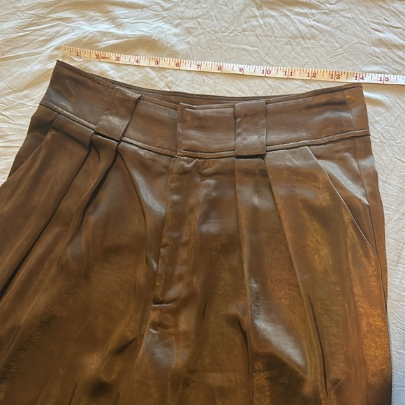 Forever 21 Brown Satin Wide-Leg Pants Size Medium - Picture 2 of 7